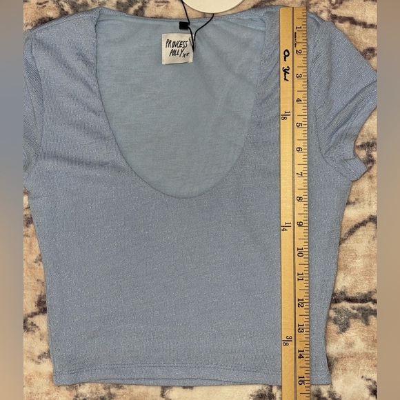 PRINCESS POLLY ALDERNEY CROP MESH TOP BLUE SIZE 2 - Picture 7 of 9